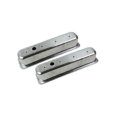 Absurdo Tall Aluminum Ball Milled Center Bolt Valve Cover with Hole for 1987-1997 SBC 305-350, Black AB2205625